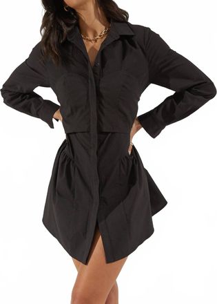 Sovere Studio Capture Corset Shirt Dress In Noir