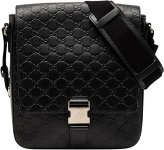 Gucci Pre-owned Cross Body Bags, male, Black, Size: ONE SIZE Pre-owned Messenger Bag