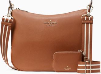 Kate Spade New York Womens Rosie Pebbled Leather Large Crossbody - Brown - One Size