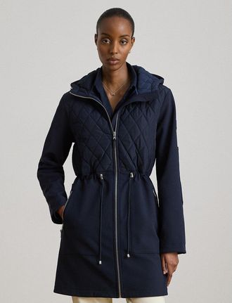 Ralph Lauren Halflange gematelasseerde parka met kap