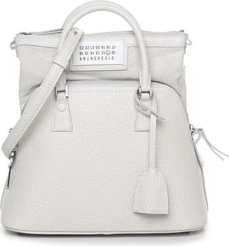 Maison Margiela Schoudertas van gehamerd leer - Dames - Handtassen - Grijs - ONE Size - Leer - Tassen
