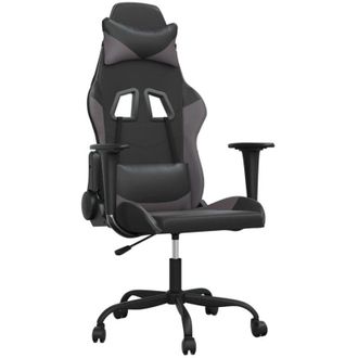 vidaXL Silla Gaming Cuero Sint&eacute;tico Negro Y Gris Vidaxl