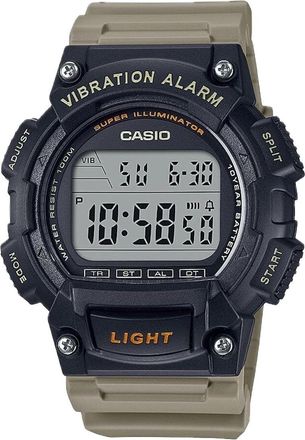 Casio Mens Black Shock-Resistant Digital Sport Watch with Tan Band - W-736H-5AVCF