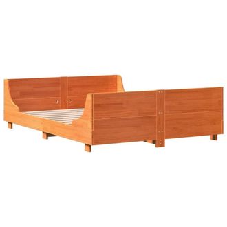 Berkfield Home Beautiful Bed Frame without Mattress Wax Brown 135x190 cm Double