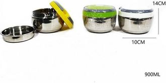 Trade Shop Trade Shop - Portavivande Ermetico 900ml Contenitore Inox Abs Contenitore Porta Pranzo