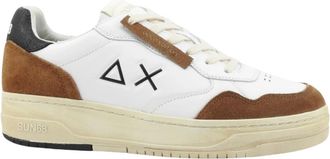 Sun 68 Big Basket Leather Sneaker - Heren - Sneakers - Wit - 43 EU - Katoen - Schoenen