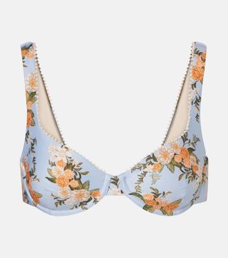 Agua Bendita Hacienda floral bikini top