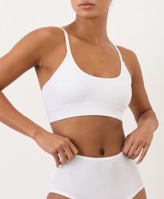 Pact Everyday Strappy Scoop Bralette Made With Organic Cotton in White at Nordstrom, Size Xx-Large