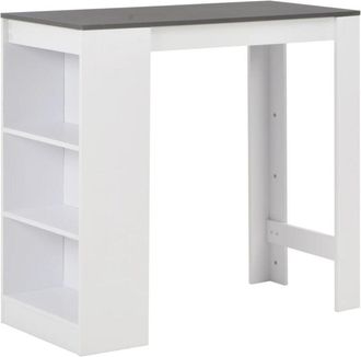 vidaXL Bar Table with Shelf White 110x50x103 cm Vidaxl