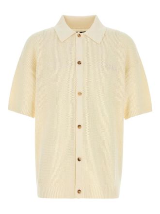 Amiri Gehaakt overhemd met geborduurd logo - Geel