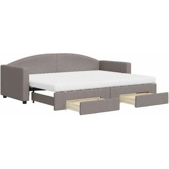 vidaXL Vidaxl - Sof&aacute; Cama Nido Con Cajones Tela Gris Taupe 80x200 Cm