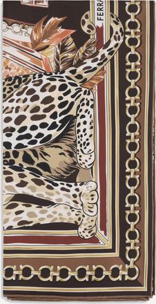 Ferragamo Sciarpa in seta con stampa leopardata Woman UNI