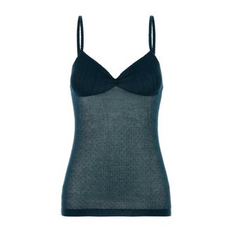 Victoria Beckham Sleeveless Tops, female, Green, Size: XS Cami Top