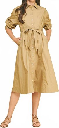 Pinch Design Jennifer Tucked Midi Dress In Beige
