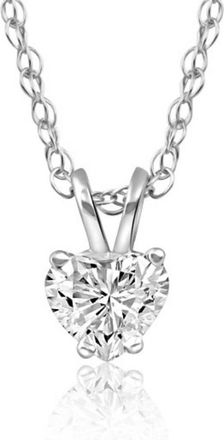 Pompeii3 1/2 Ct Heart shape Diamond Solitaire Necklace 14k Pendant Lab Grown