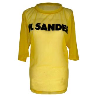 Jil Sander Logo Top in Yellow Polyamide