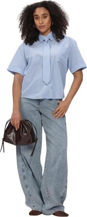 Co'Couture Dames, Blouses & Shirts, Blauw, Maat: M