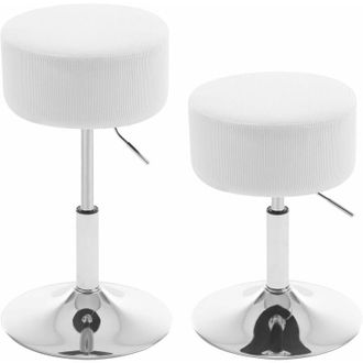 Woltu 2x Sgabello da bar basso - altezza regolabile, Bianco