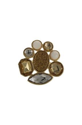 Olivia Welles Circle Flower Drusy Ring in Gold/Natural at Nordstrom Rack