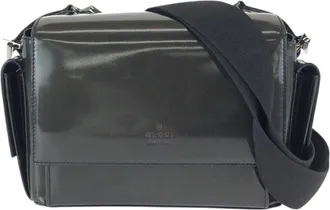 Gucci Gray Khaki Enamel Shoulder Bag (Authentic Pre-Loved)