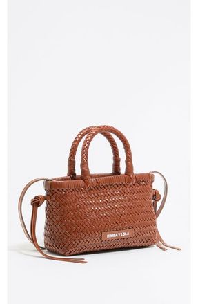 Bimba & Lola Plaited Leather Mini Bag in Honey at Nordstrom