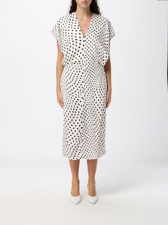 Stella McCartney Polka-Dot Viscose Midi Sheath Dress with V-Neck