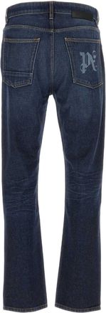 Palm Angels Straight-Leg Denim Jeans - Navy