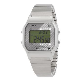 Timex T80 34mm Digital Watch in Silver-Tone Men - OS