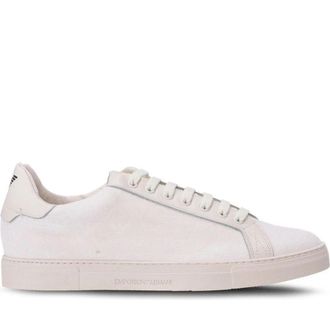 Emporio Armani Witte Casual Sneakers voor Mannen - Heren - Sneakers - Wit - 45 EU - Katoen - Schoenen
