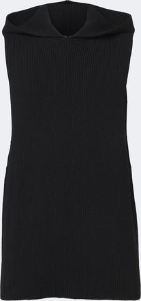 Rick Owens Hooded ribbed-knit virgin wool tank top