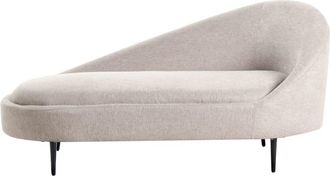 Beliani Chaise longue derecho Tela Gris pardo