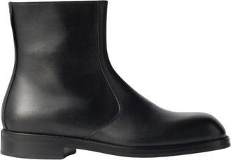 Christophe Lemaire Enkellaarsjes met rits - Dames - Enkellaarsjes - Zwart - 38 EU - Leer - Schoenen