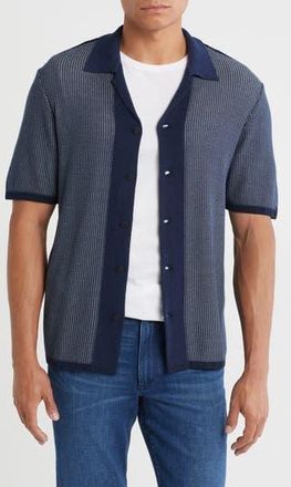 Rag & Bone Harvey Knit Camp Shirt in Blue at Nordstrom Rack, Size Small