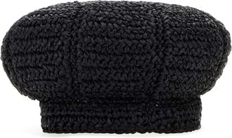 Prada Black Rafia Baker Boy Hat