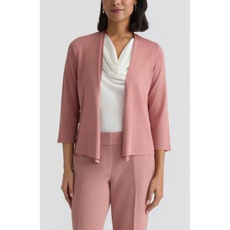 Kasper Crop A-Line Cardigan in Tearose at Nordstrom, Size X-Large