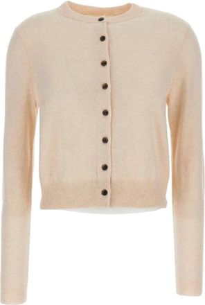 Lisa Yang Cardigans, female, Beige, M, Crew Neck Cardigan
