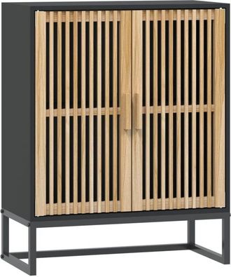 vidaXL Aparador de madera contrachapada negro 60x30x75 cm Vidaxl