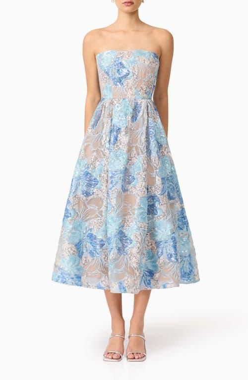 elliatt selene cocktail midi dress blue Selene Maxi Tiered 3D Dress In Blue – Elliatt main image 1