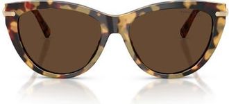 Tiffany & Co. 55mm Cat Eye Sunglasses in Blonde Havana /Light Brown at Nordstrom