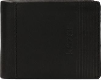 Kazar Klassieke zwarte leren herenportemonnee - Heren - Portefeuilles - Zwart - ONE Size - Leer - Accessoires
