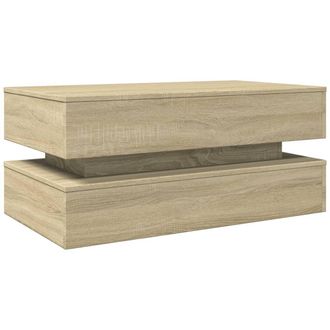vidaXL Mesa De Centro Con Luces Led Roble Sonoma 90x50x40 Cm Vidaxl