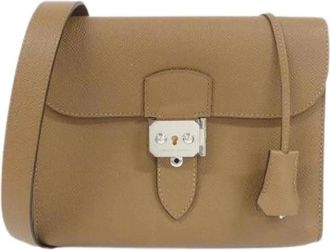 Herm&egrave;s Pre-owned Sac A Depeche schoudertas - Dames - Pre-owned - Beige - Maat: ONE Size Leer