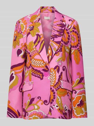 Milano Milano Italy Blazer mit Allover-Muster und Pattentaschen in Pink, Größe 38
