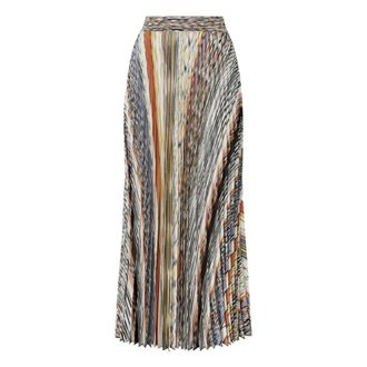 Missoni Midi Skirts, female, Multicolor, M, Zigzag Pleated Midi Skirt