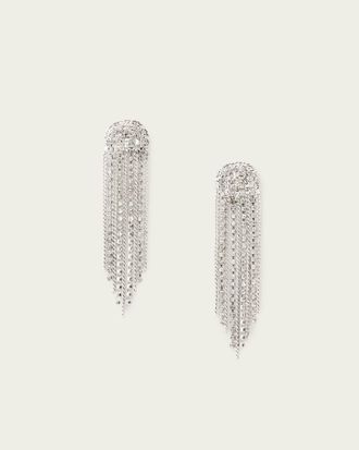 AllSaints Main: 50% Brass, 45% Glass, 4% Stainless Steel, 1% CZ Stone April Fringe Earrings, Size: One Size