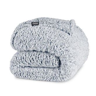 Bare Home Tipped Faux Shearling Blanket in Dusty Blue at Nordstrom, Size King