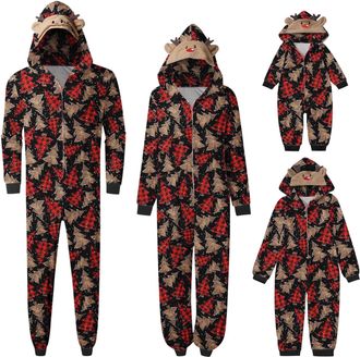 Generic Family Matching Christmas Pyjamas Set Mens Onesie | Reindeer Onesie Adult | hooded jumpsuit | PJs Xmas Festival Party Sleepwear Dad Mom Girls Boys Pjs