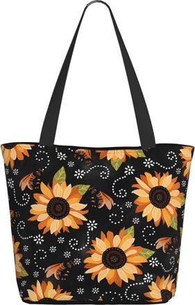 AOOEDM Sunflower Bee Ladies Shopping Bag 13x11x7in.The Perfect ValentineS Day Gift.It Is The Best ValentineS Day Gift For Mom, Daughter, Wife,Etc