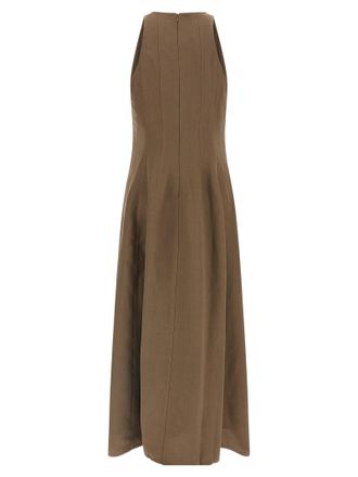 Brunello Cucinelli Womens Brown Viscose Midi Dress