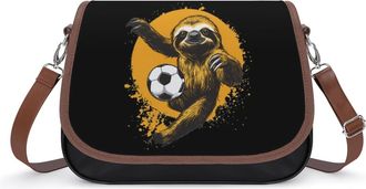 Generic Sloth Soccer Player Small Womens Crossbody Bags Shoulder Handbag with Adjustable Strap for Travel